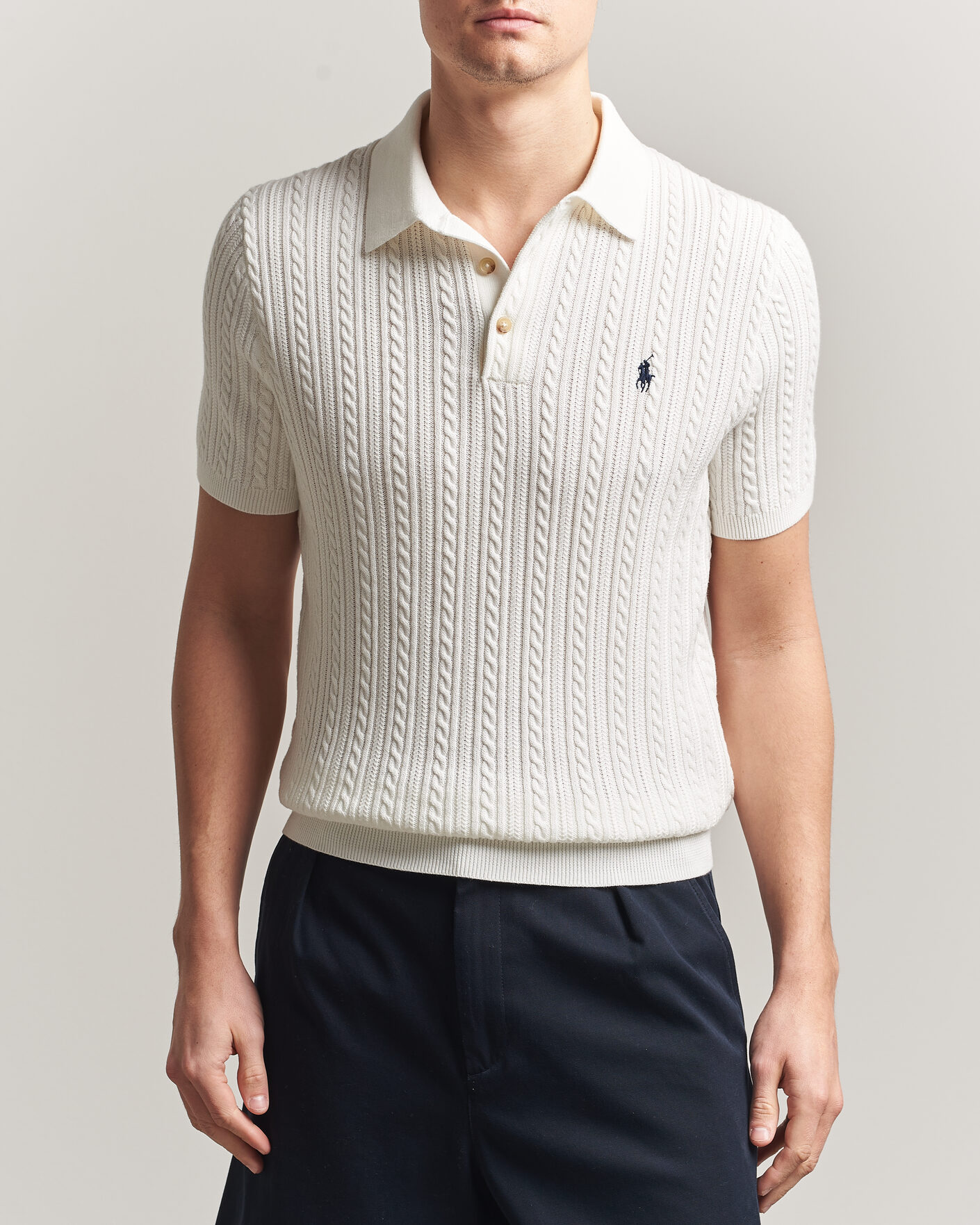 Herren | Poloshirts | Polo Ralph Lauren | Cotton Polo Deckwash White/Navy