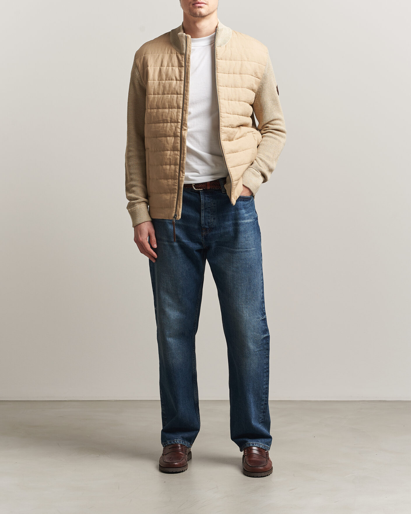 Herren | Pullover | Polo Ralph Lauren | Linen Full Zip Sweater Coastal Beige