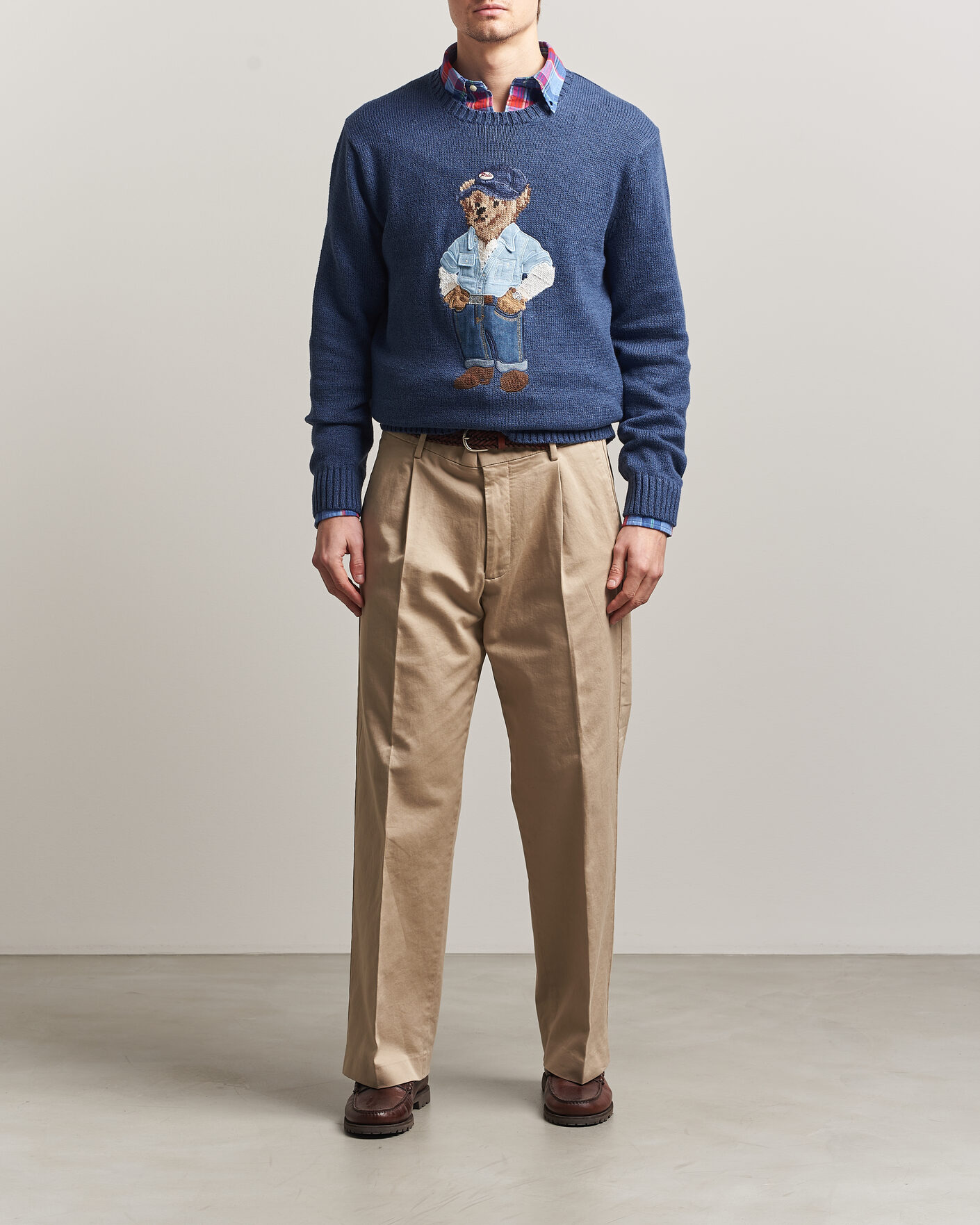 Herren | Pullover | Polo Ralph Lauren | Cotton Linen Bear Sweater Light Navy