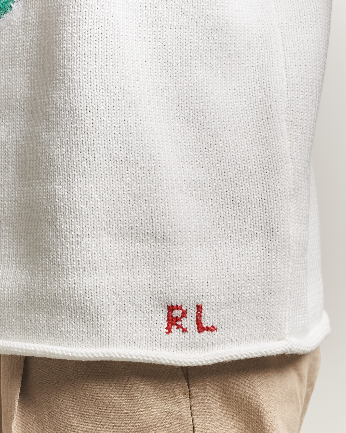 Herren | Pullover | Polo Ralph Lauren | Cotton Bear Sweater Deckwash White
