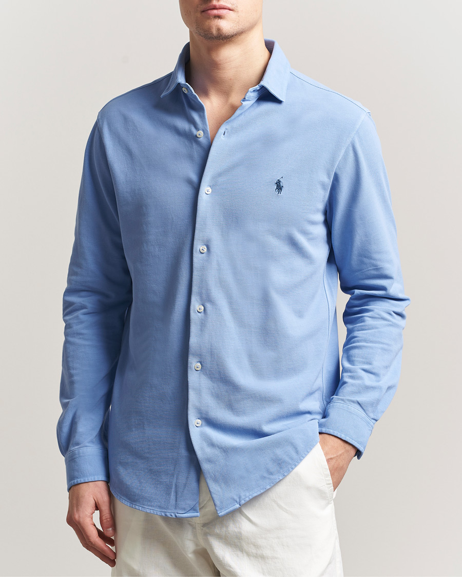 Herren | Hemden | Polo Ralph Lauren | Featherweight Knitted Shirt Canvas Blue