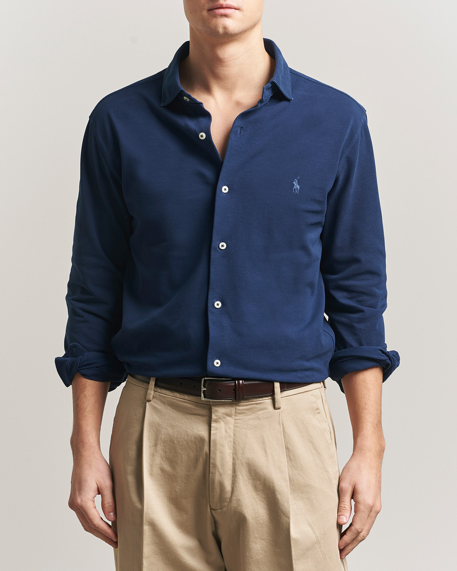 Herren | Hemden | Polo Ralph Lauren | Featherweight Knitted Shirt Dark Cobalt