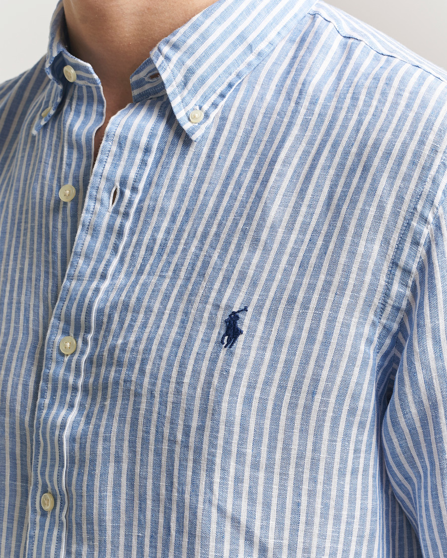 Herren | Hemden | Polo Ralph Lauren | Custom Fit Linen Shirt Blue/White