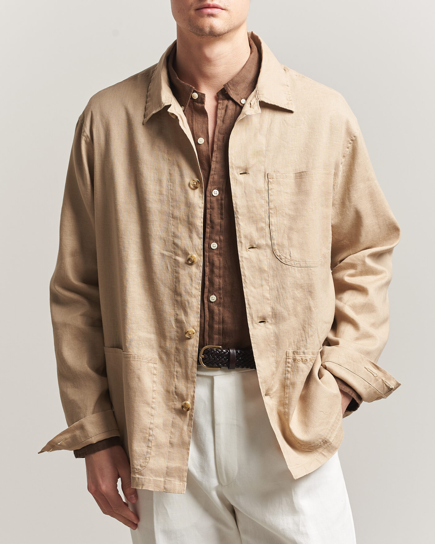 Herren | Hemden | Polo Ralph Lauren | Stretch Linen Overshirt Coastal Beige