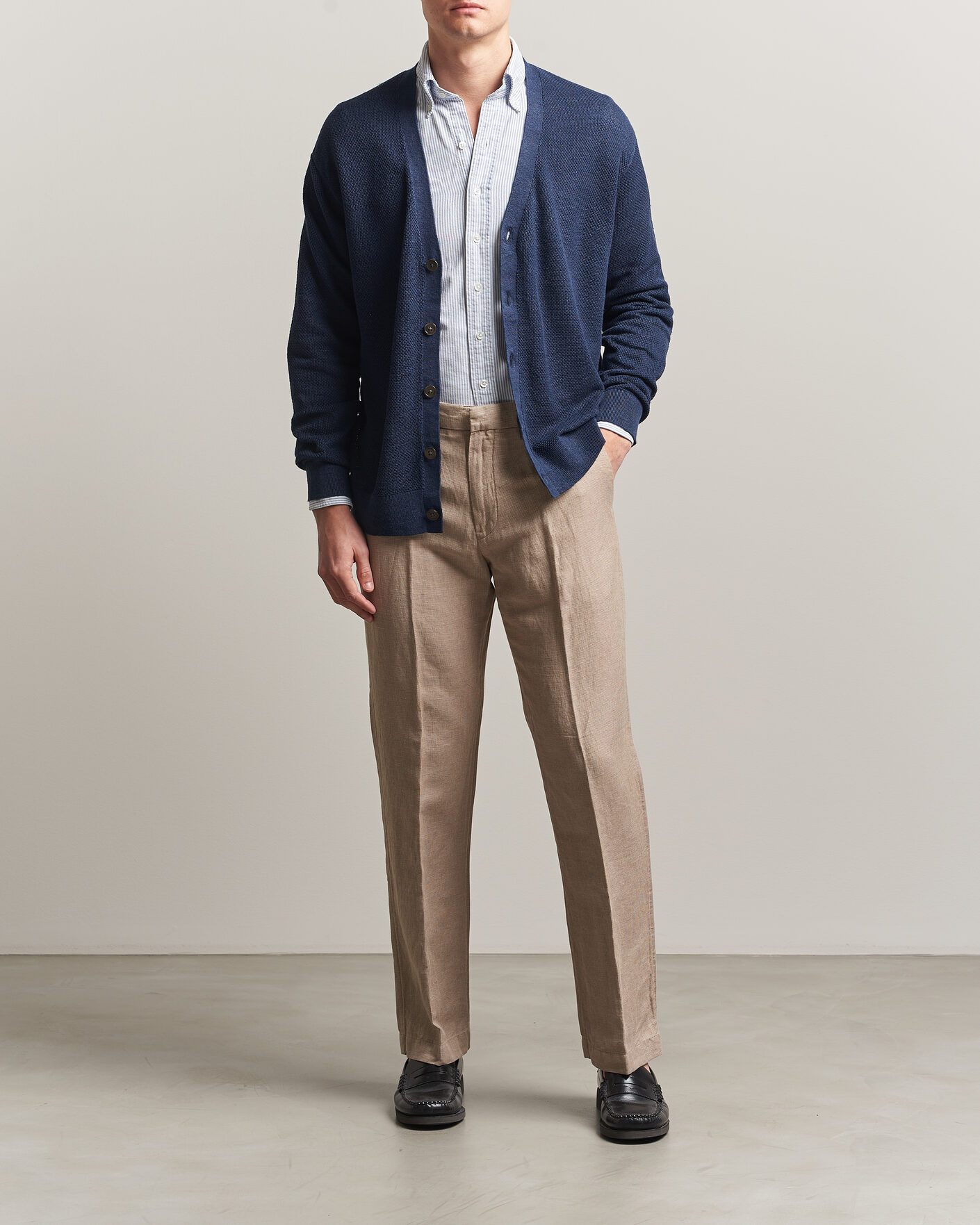 Herren | Hosen | Polo Ralph Lauren | Cotton Linen Pants Madison Tan Stone Grey