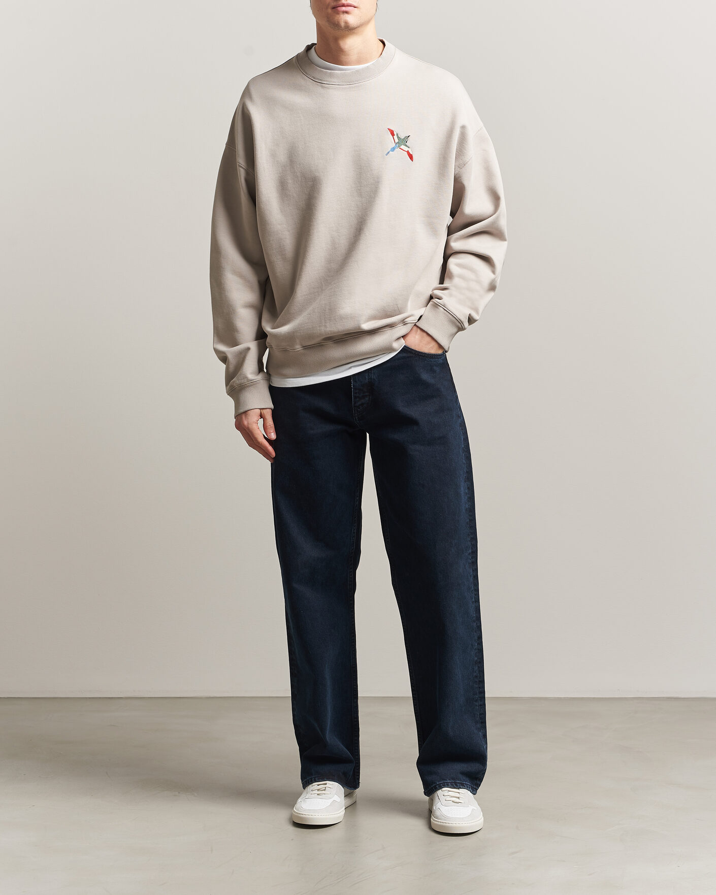 Herren | Pullover | Axel Arigato | Micro Bee Bird Sweatshirt Stone