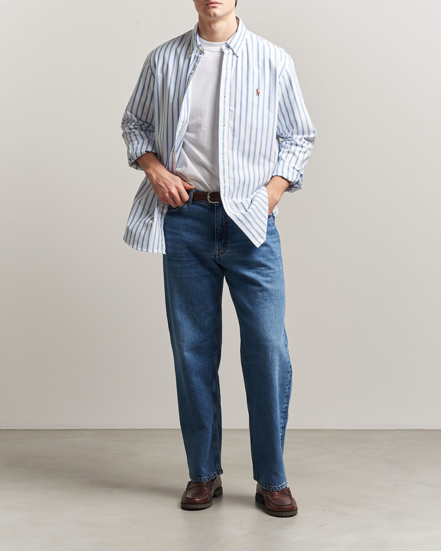 Herren | Hemden | Polo Ralph Lauren | Custom Fit Striped Oxford Shirt Blue