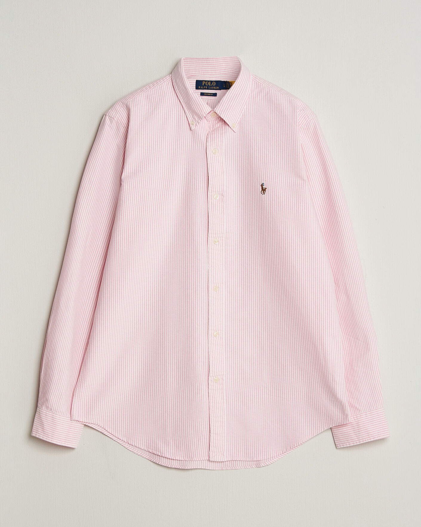 Herren | Hemden | Polo Ralph Lauren | Custom Fit Micro Striped Oxford Shirt Pink