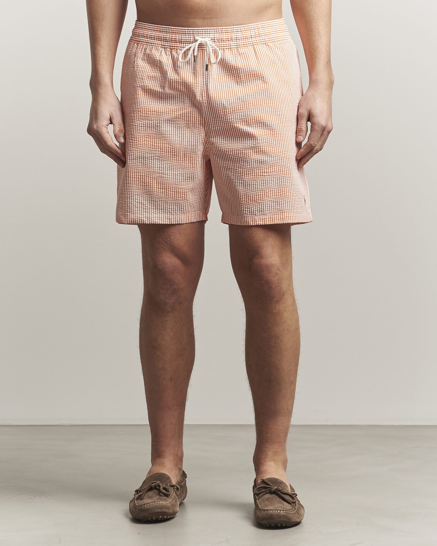 Herren | Badehosen | Polo Ralph Lauren | Traveler Mid Trunk Seersucker Peach