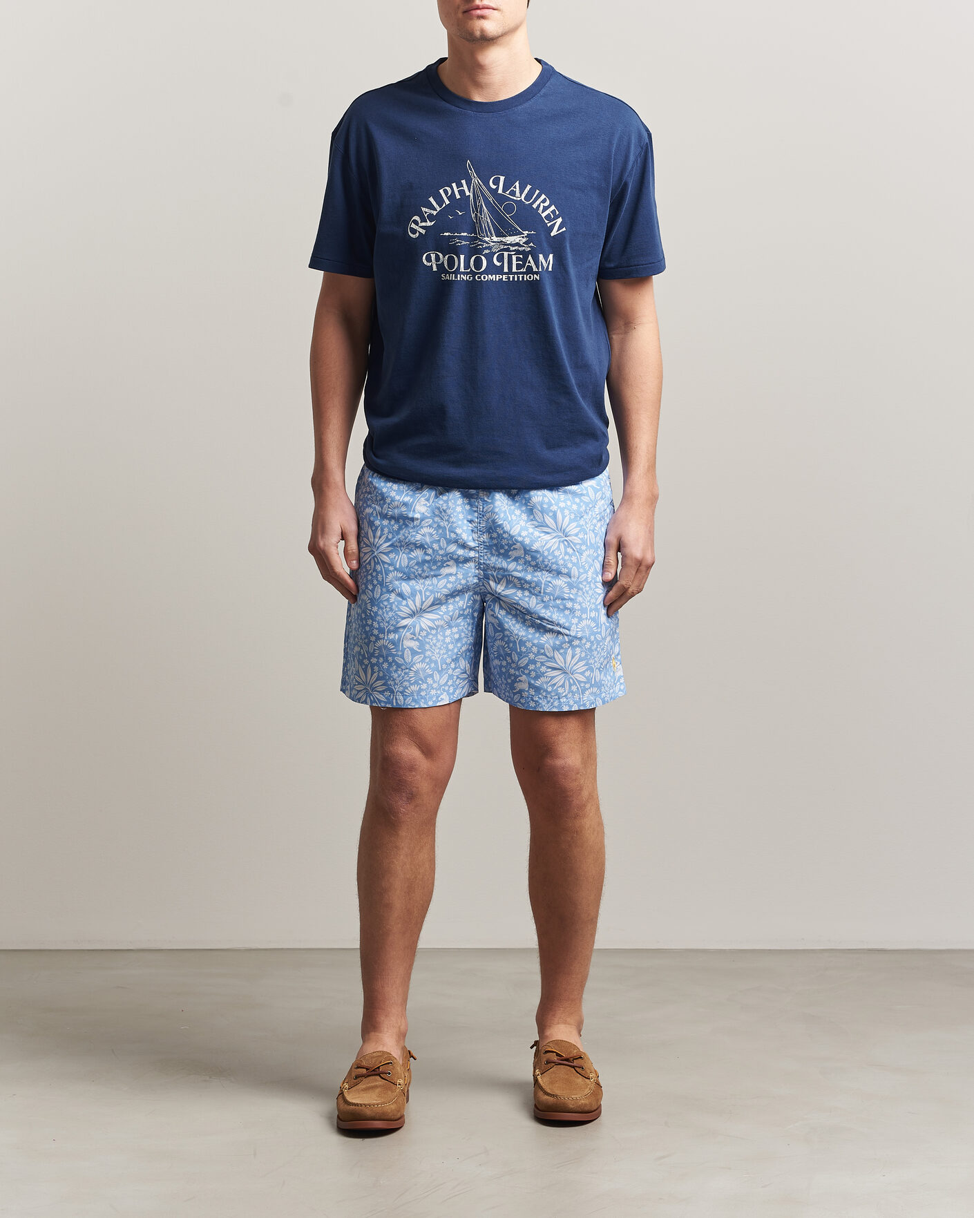 Herren | Badehosen | Polo Ralph Lauren | Traveler Print Mid Trunk Blue