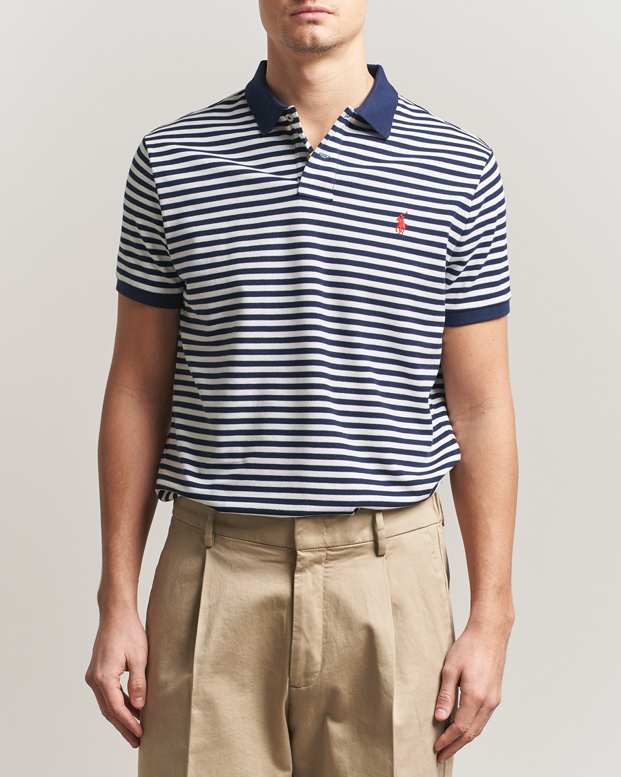 Herren | Poloshirts | Polo Ralph Lauren | Custom Slim Fit Striped Polo Navy/White