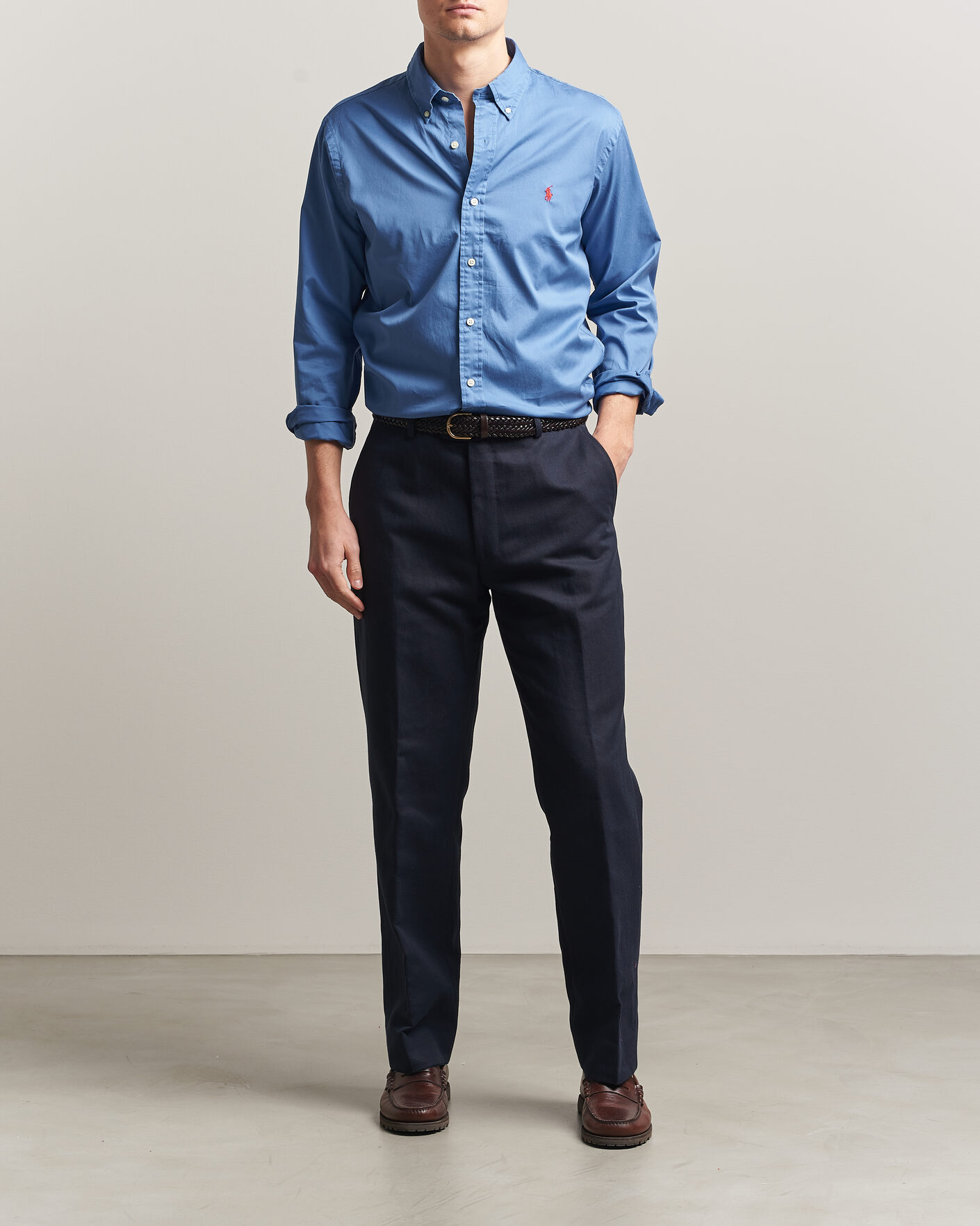 Herren | Hemden | Polo Ralph Lauren | Custom Fit Garment Twill Shirt Nimes Blue