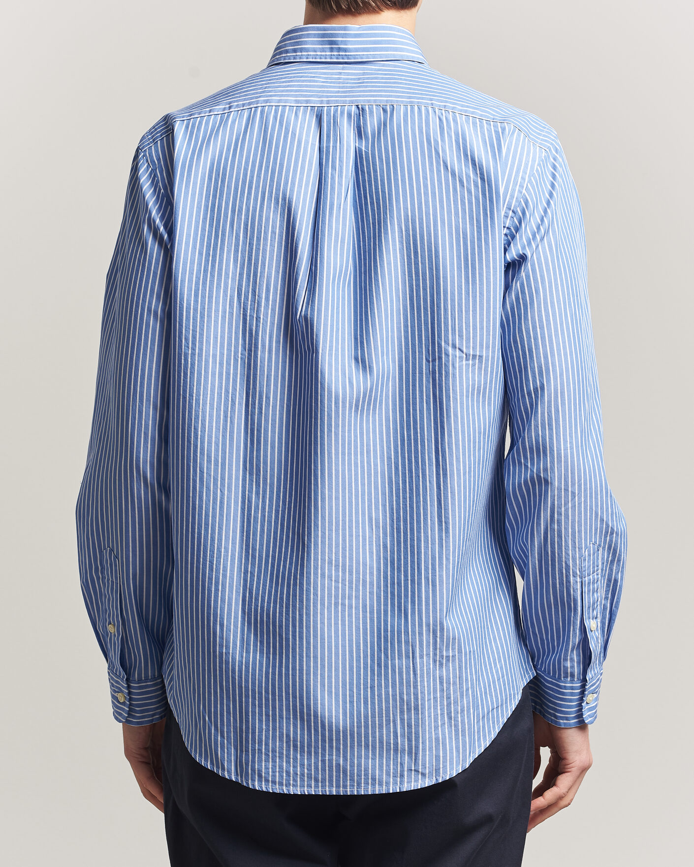 Herren | Hemden | Polo Ralph Lauren | Custom Fit Poplin Striped Shirt Medium Blue