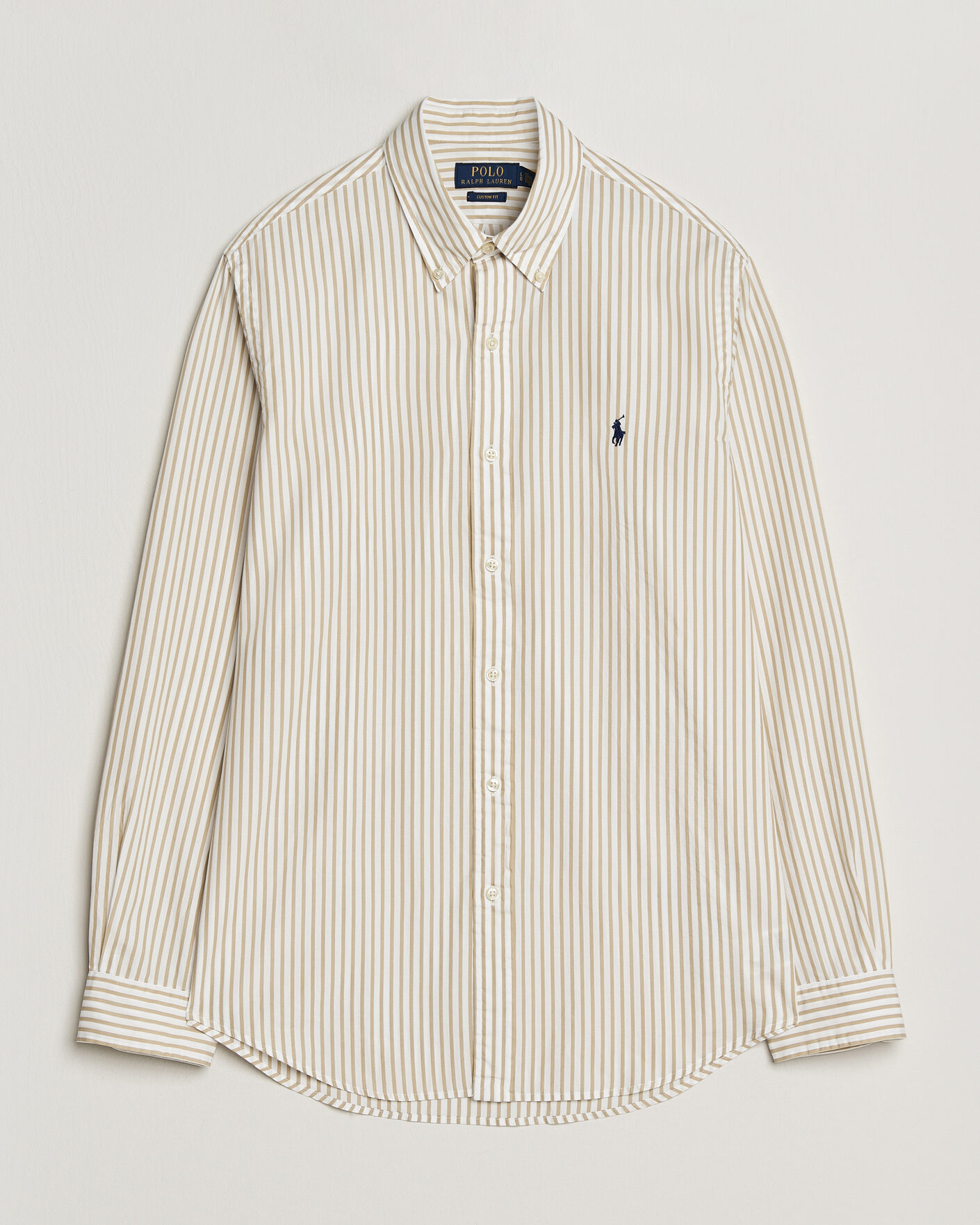 Herren | Hemden | Polo Ralph Lauren | Custom Fit Poplin Striped Shirt Coastal Beige
