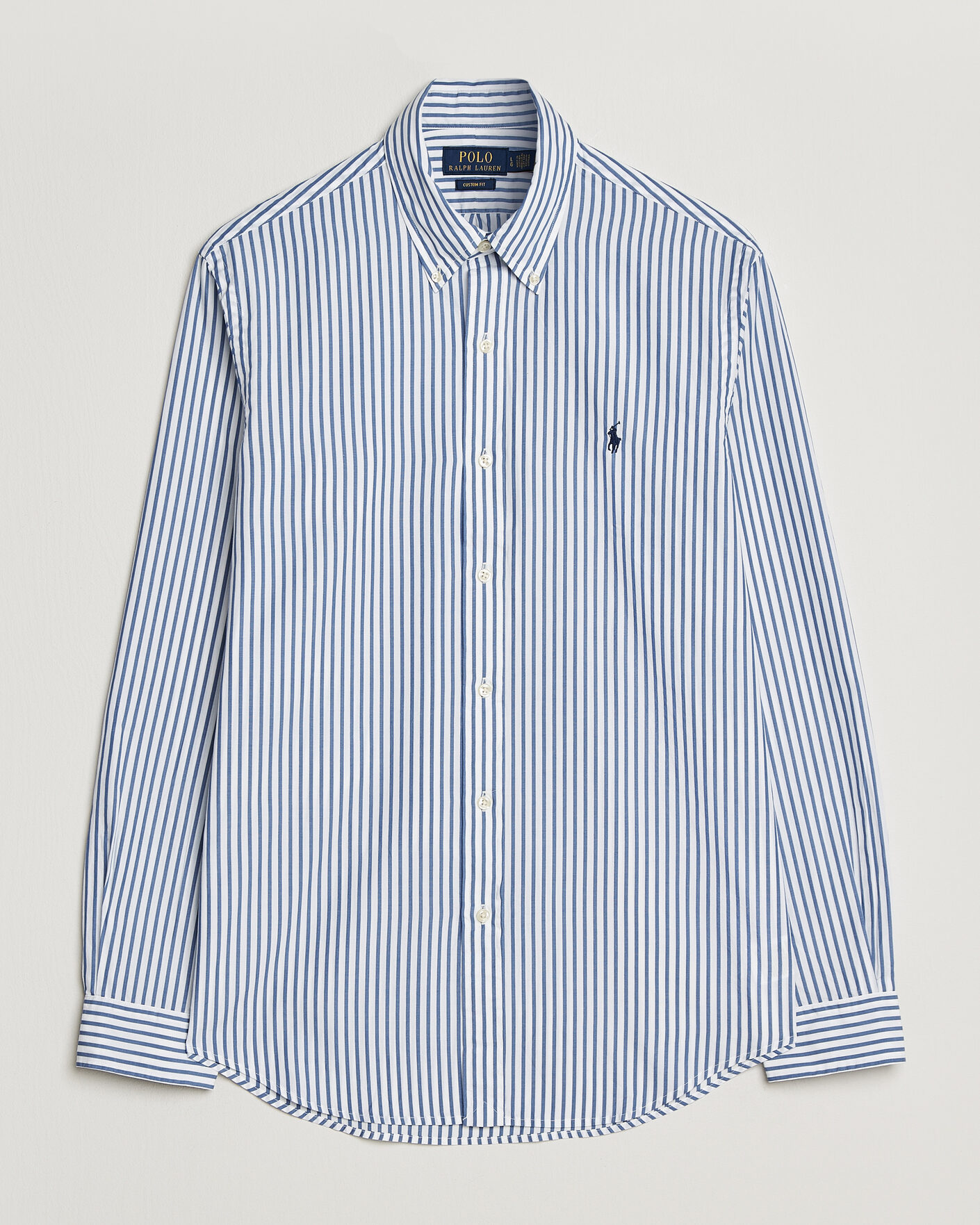 Herren | Hemden | Polo Ralph Lauren | Custom Fit Poplin Striped Shirt Blue