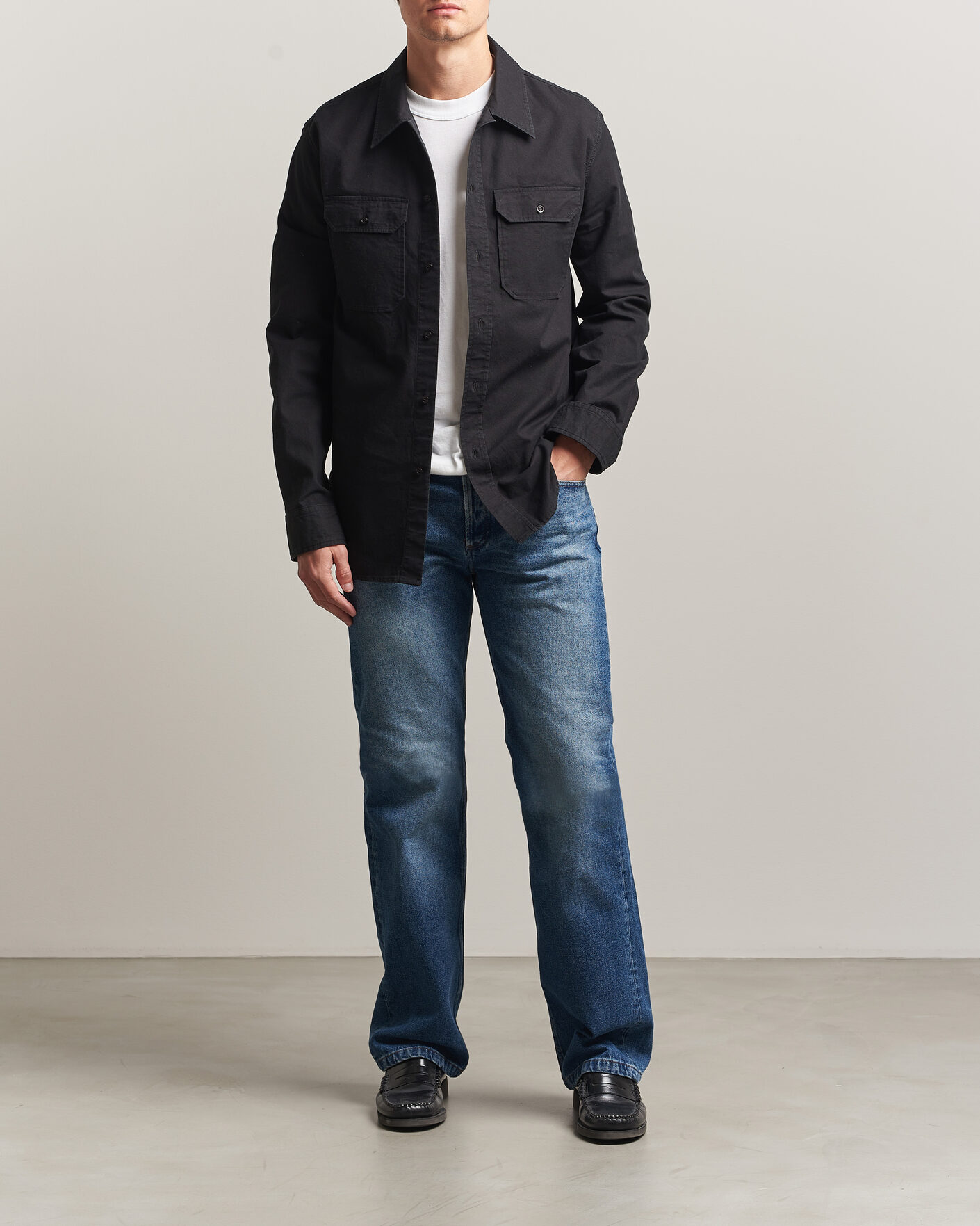Herren | Hemden | A.P.C. | Safari Cotton/Linen Overshirt Faded Black