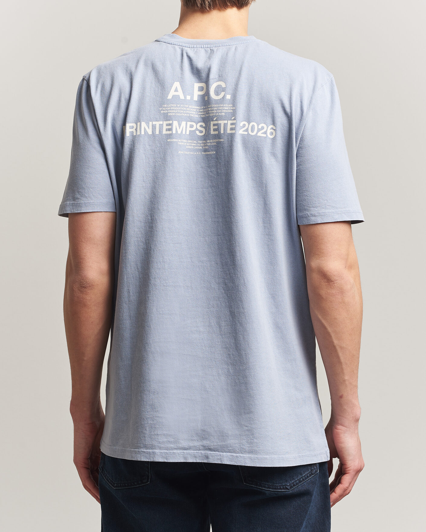 Herren | T-Shirts | A.P.C. | Printed Crew Neck T-Shirt Light Blue