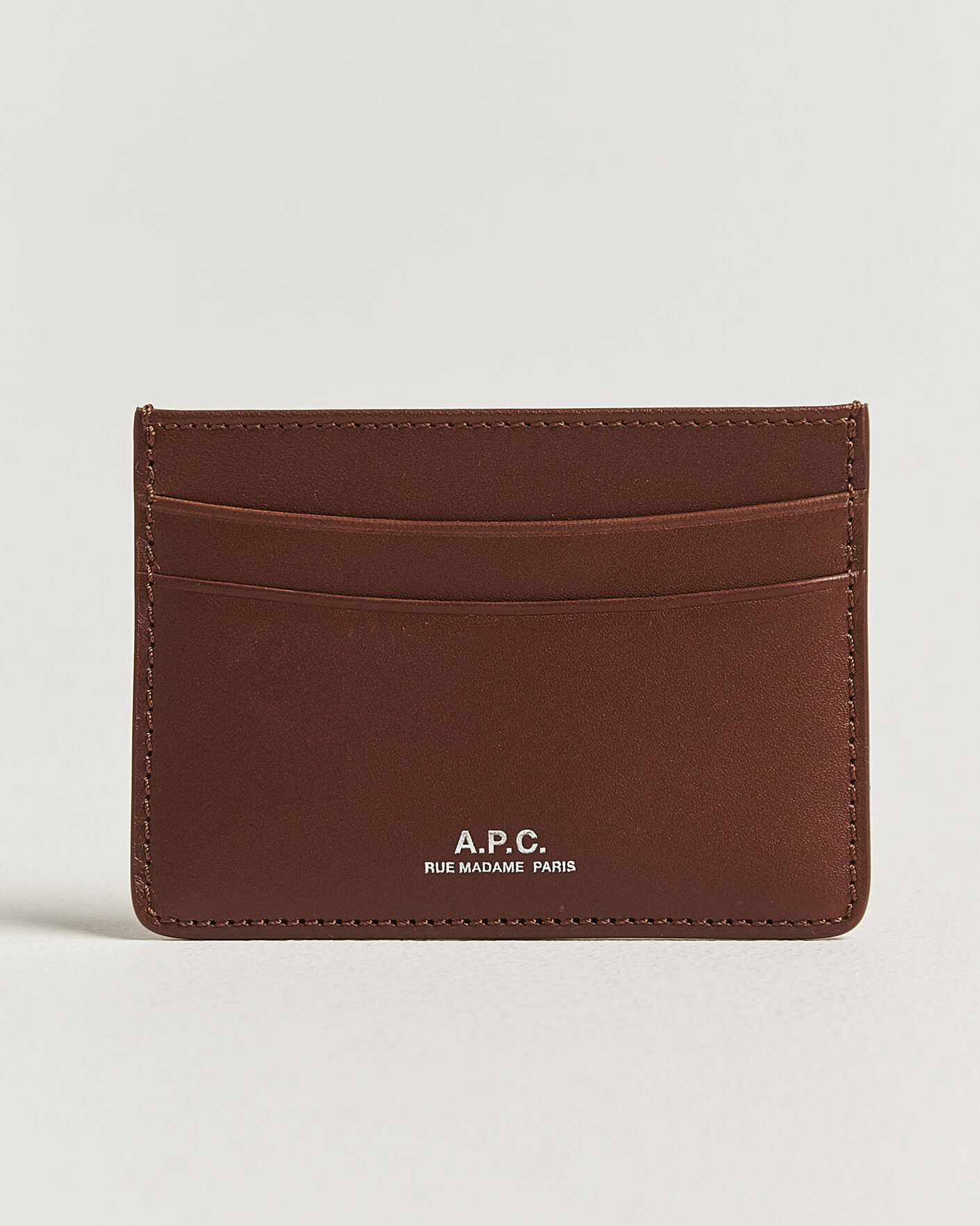 Herren | Geldbörsen | A.P.C. | Calf Leather Card Holder Hazelnut