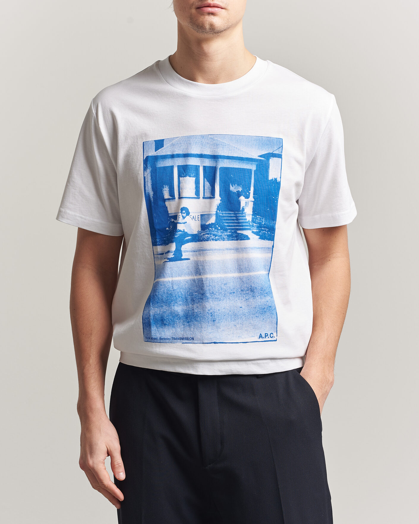 Herren | T-Shirts | A.P.C. | Cali Printed T-Shirt Blue