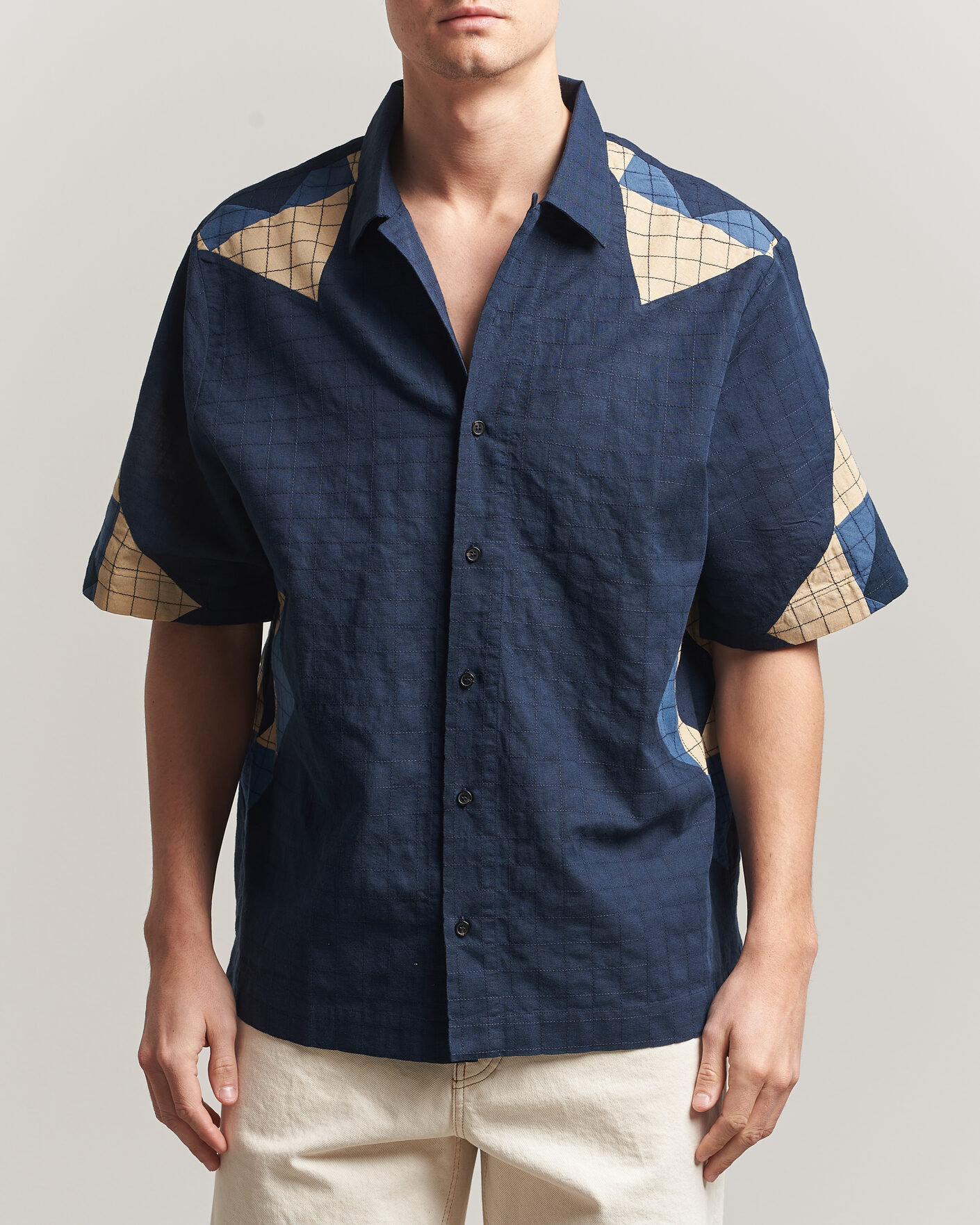 Herren | Hemden | A.P.C. | Patchwork Short Sleeve Indigo