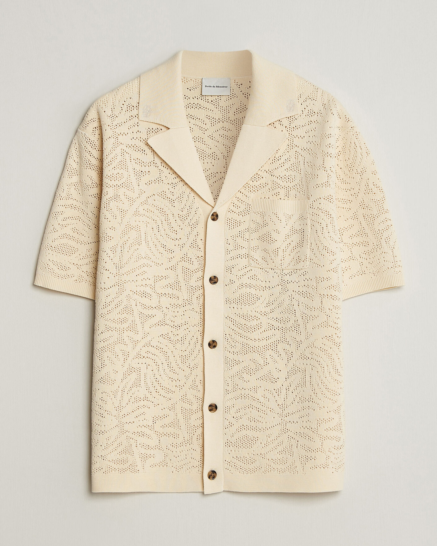 Herren | Hemden | Drôle de Monsieur | Knitted Resort Shirt Off White
