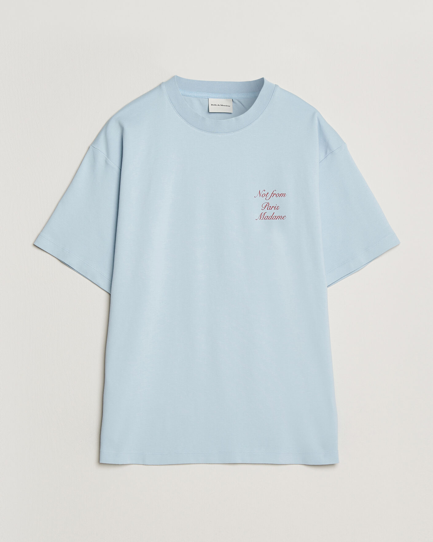Herren | T-Shirts | Drôle de Monsieur | Slogan Cursive T-Shirt Light Blue