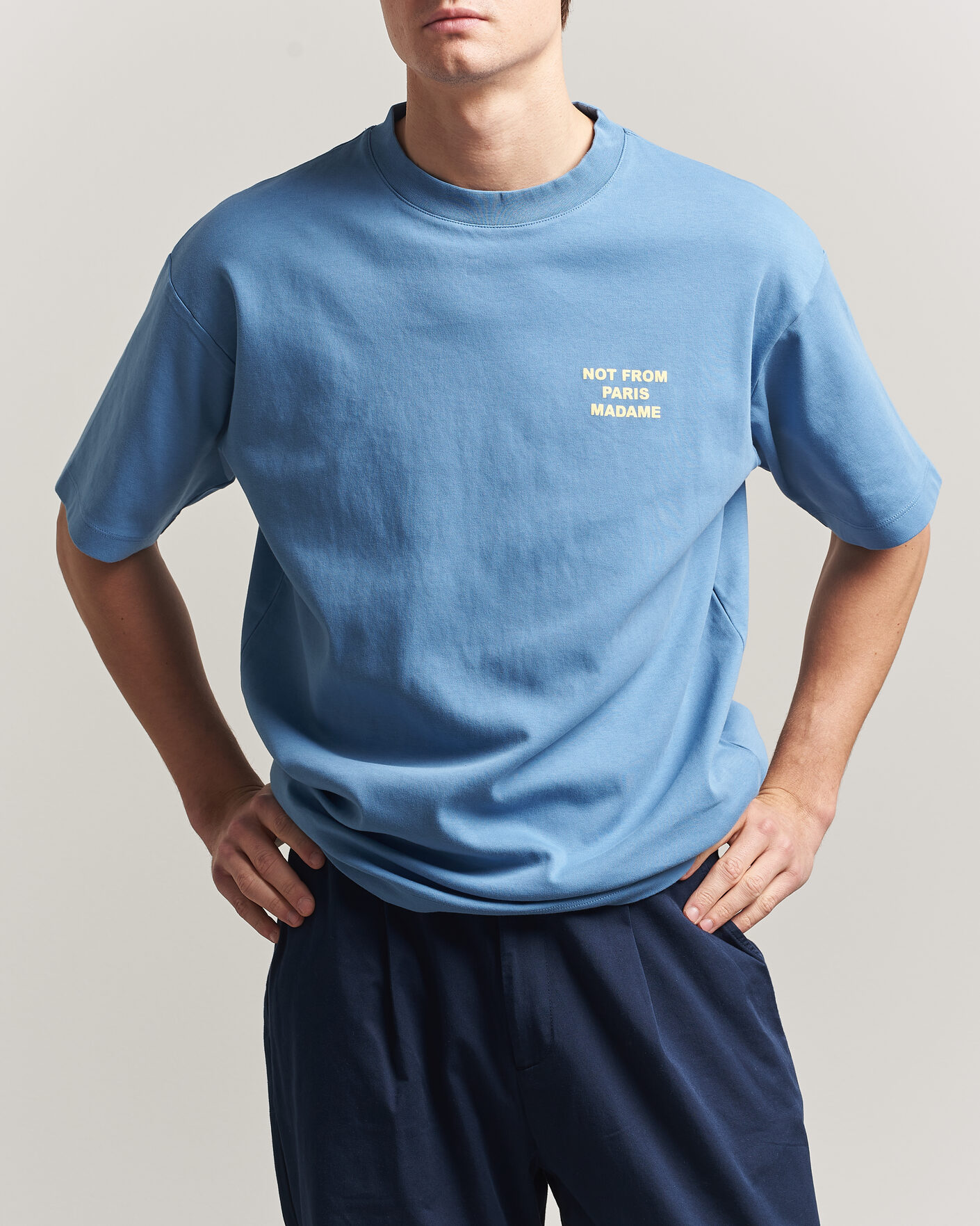 Herren | T-Shirts | Drôle de Monsieur | Slogan T-Shirt Atlantic Blue