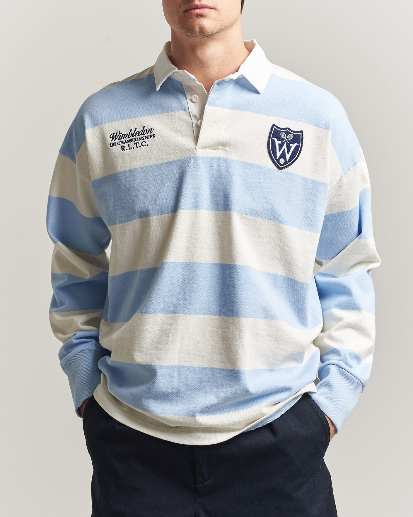 Herren | Pullover | Polo Ralph Lauren | Striped Rugby Pullover Office Blue/Deckwash White