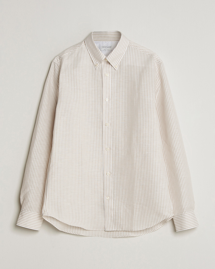 Herren | Hemden | Tiger of Sweden | Bjorn Cotton/Linen Striped Shirt Tehina