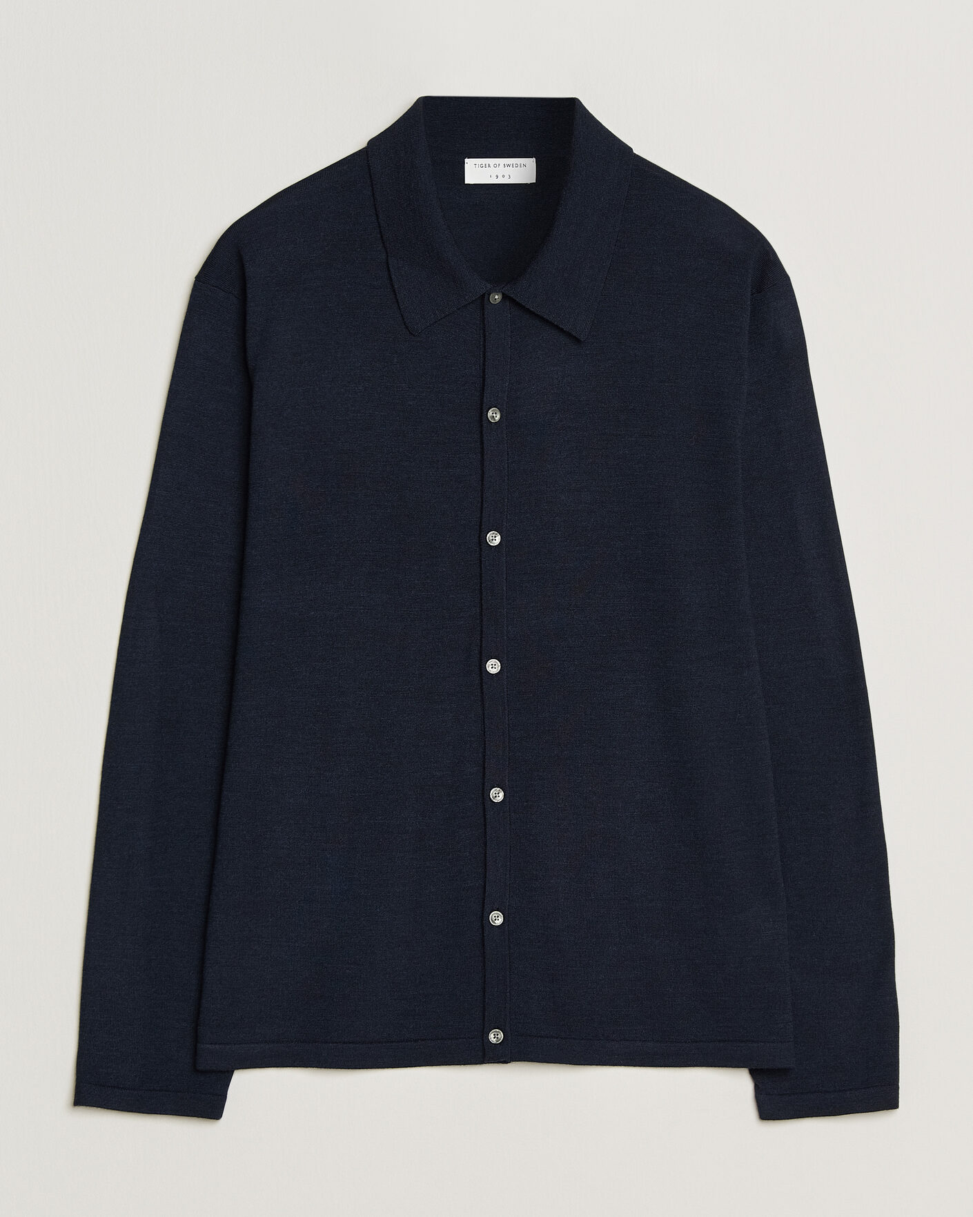 Herren | Pullover | Tiger of Sweden | Verklin Merino Knitted Cardigan Light Ink