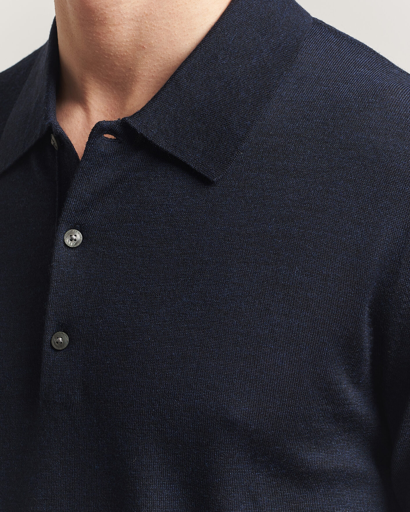 Herren | Pullover | Tiger of Sweden | Eross Merino Knitted Polo Light Ink