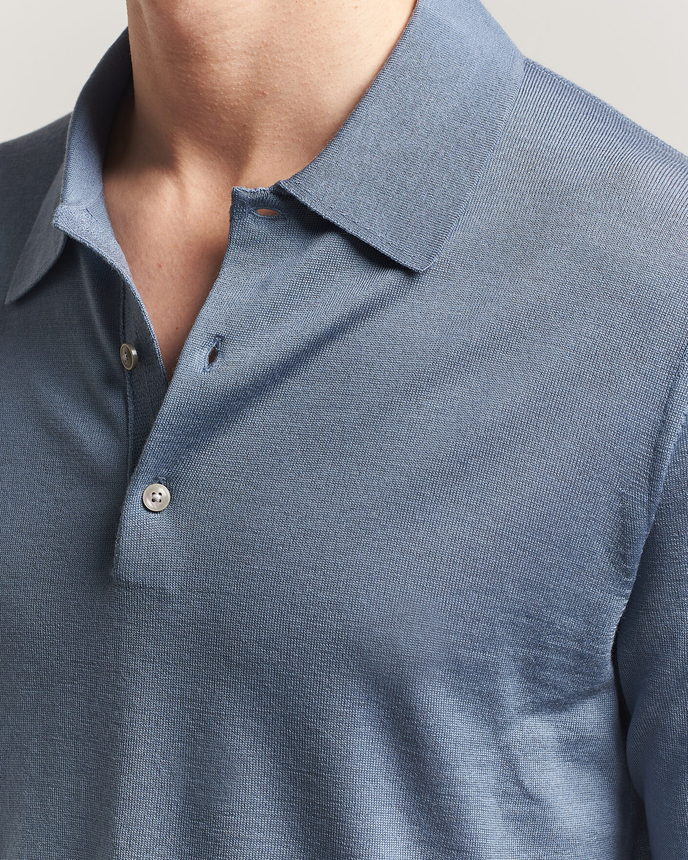 Herren | Pullover | Tiger of Sweden | Eross Merino Knitted Polo Dull Blue