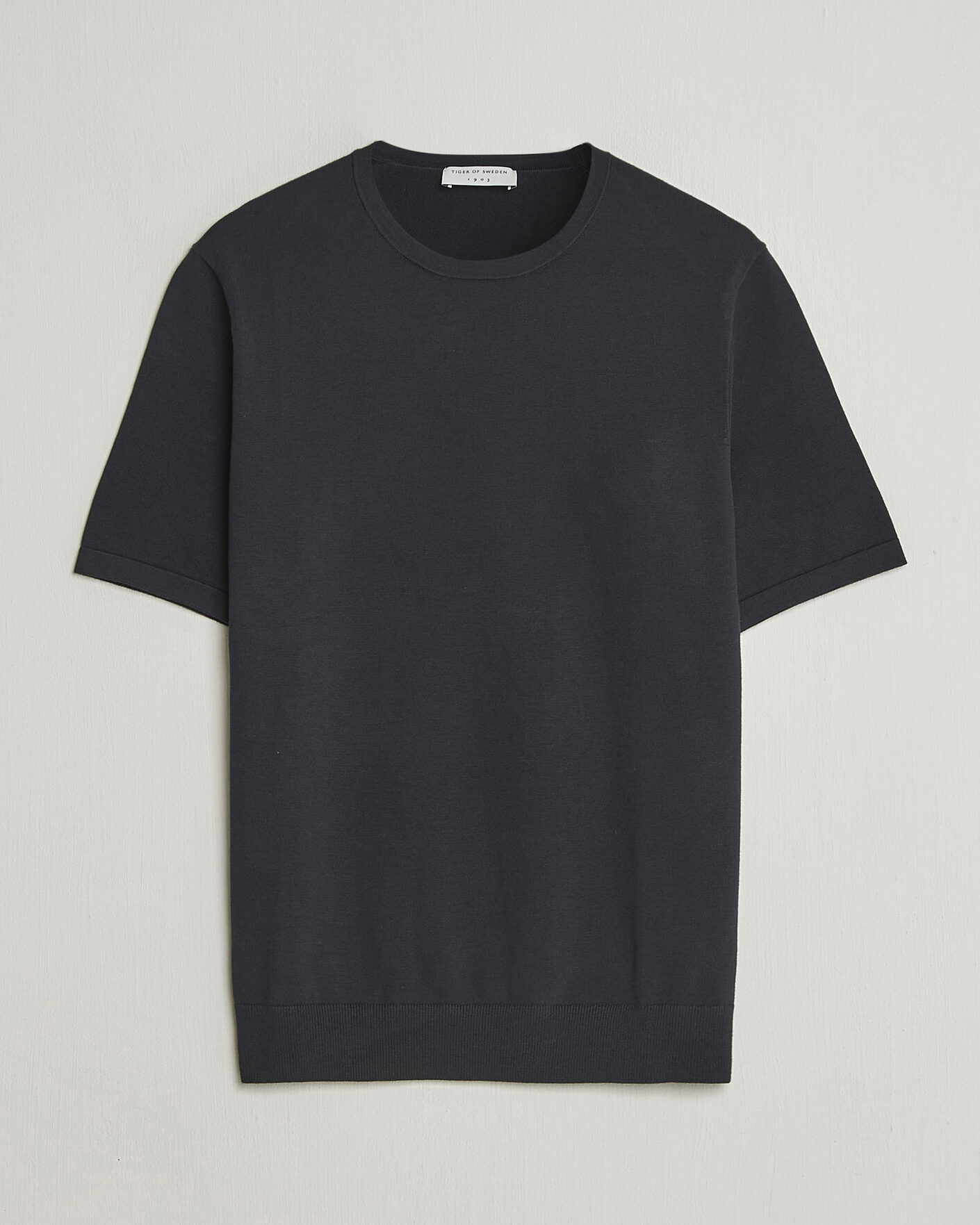 Herren | T-Shirts | Tiger of Sweden | Connor Cotton Knitted T-Shirt Light Ink