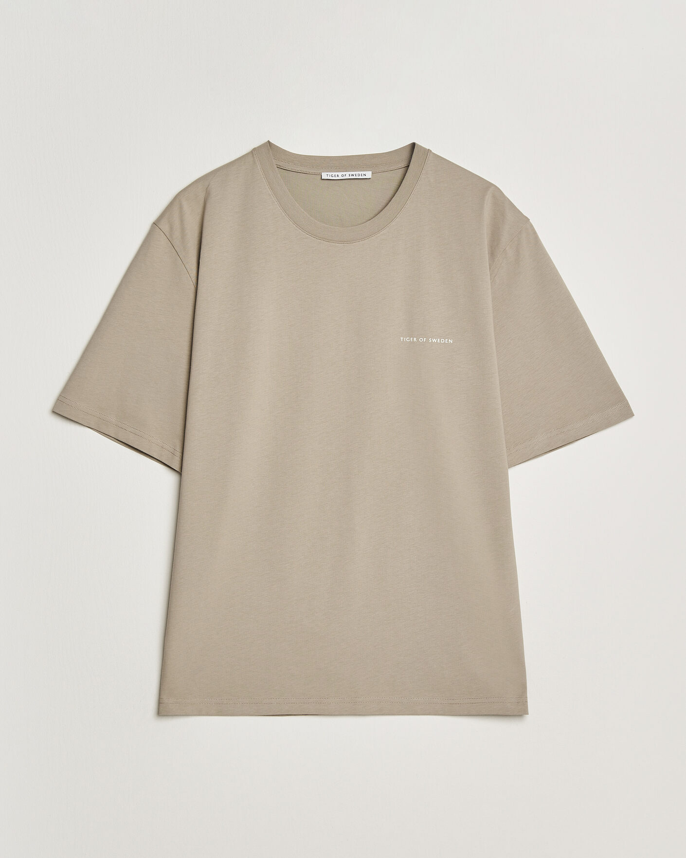 Herren | T-Shirts | Tiger of Sweden | Pro Logo Crew Neck T-Shirt Artichoke Grey