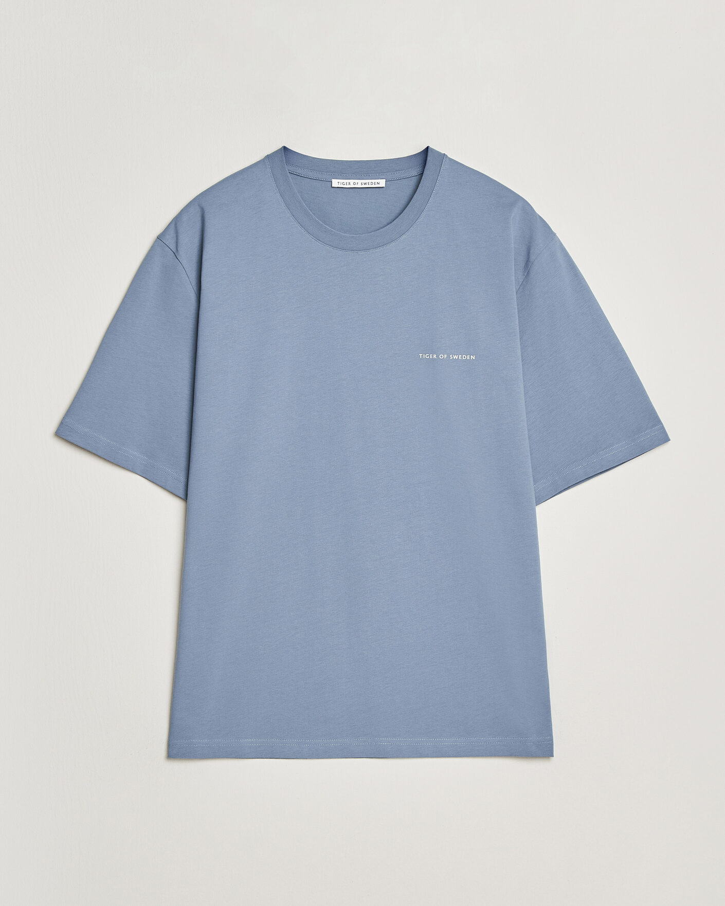 Herren | T-Shirts | Tiger of Sweden | Pro Logo Crew Neck T-Shirt Dull Blue