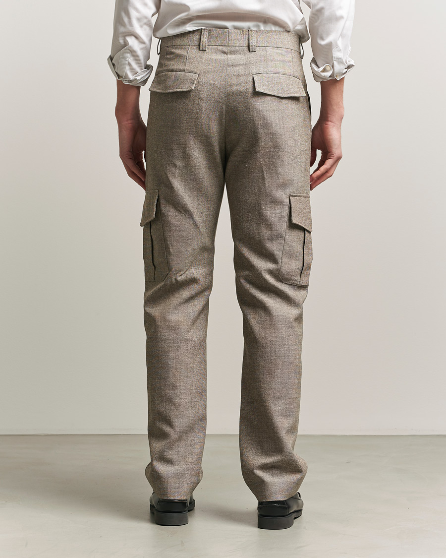 Herren | Hosen | Tiger of Sweden | Mend Wool/Linen Cargo Trousers Sawgrass Brown