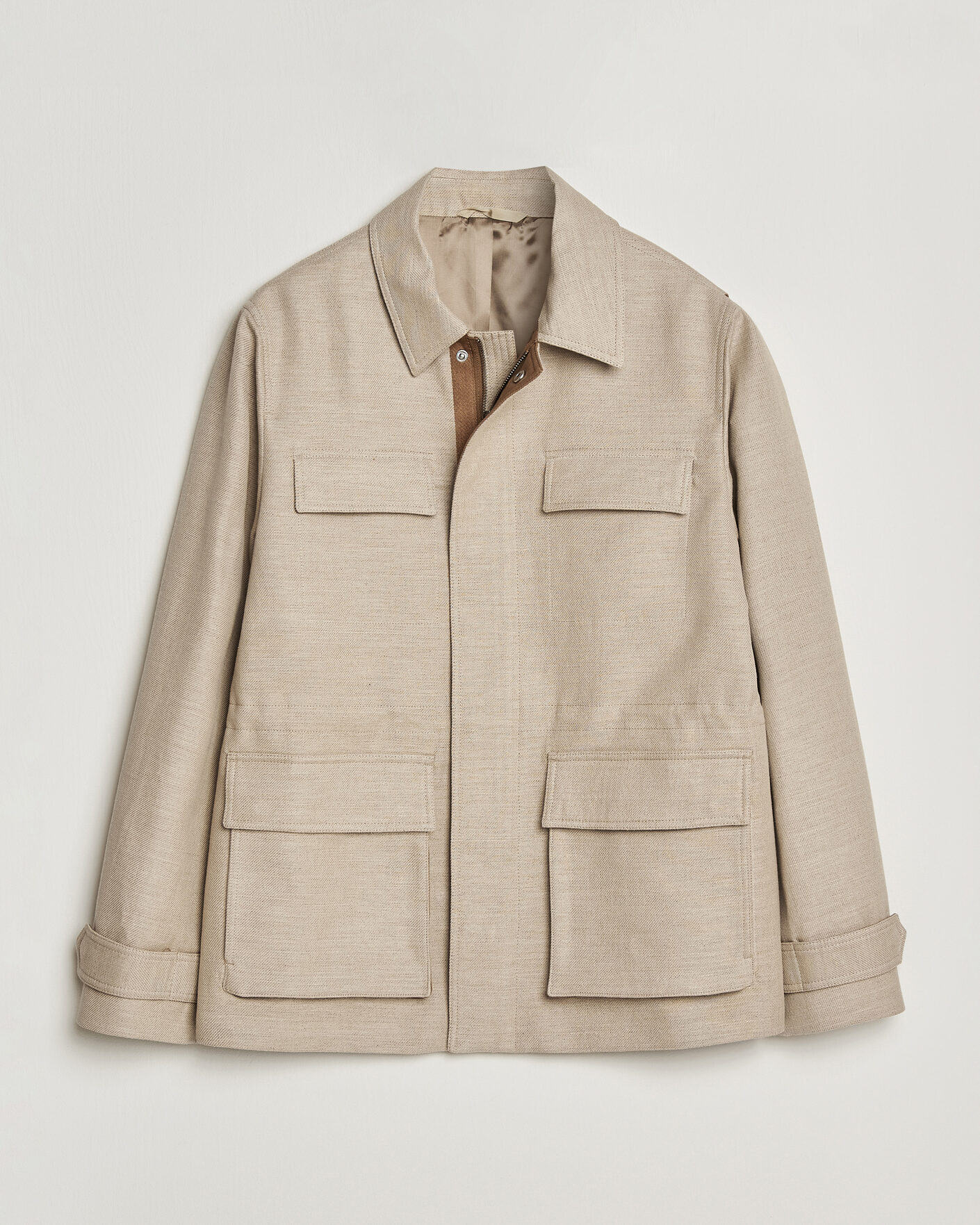Herren | Jacken | Tiger of Sweden | Sandser Cotton/Linen Field Jacket Soft Latte
