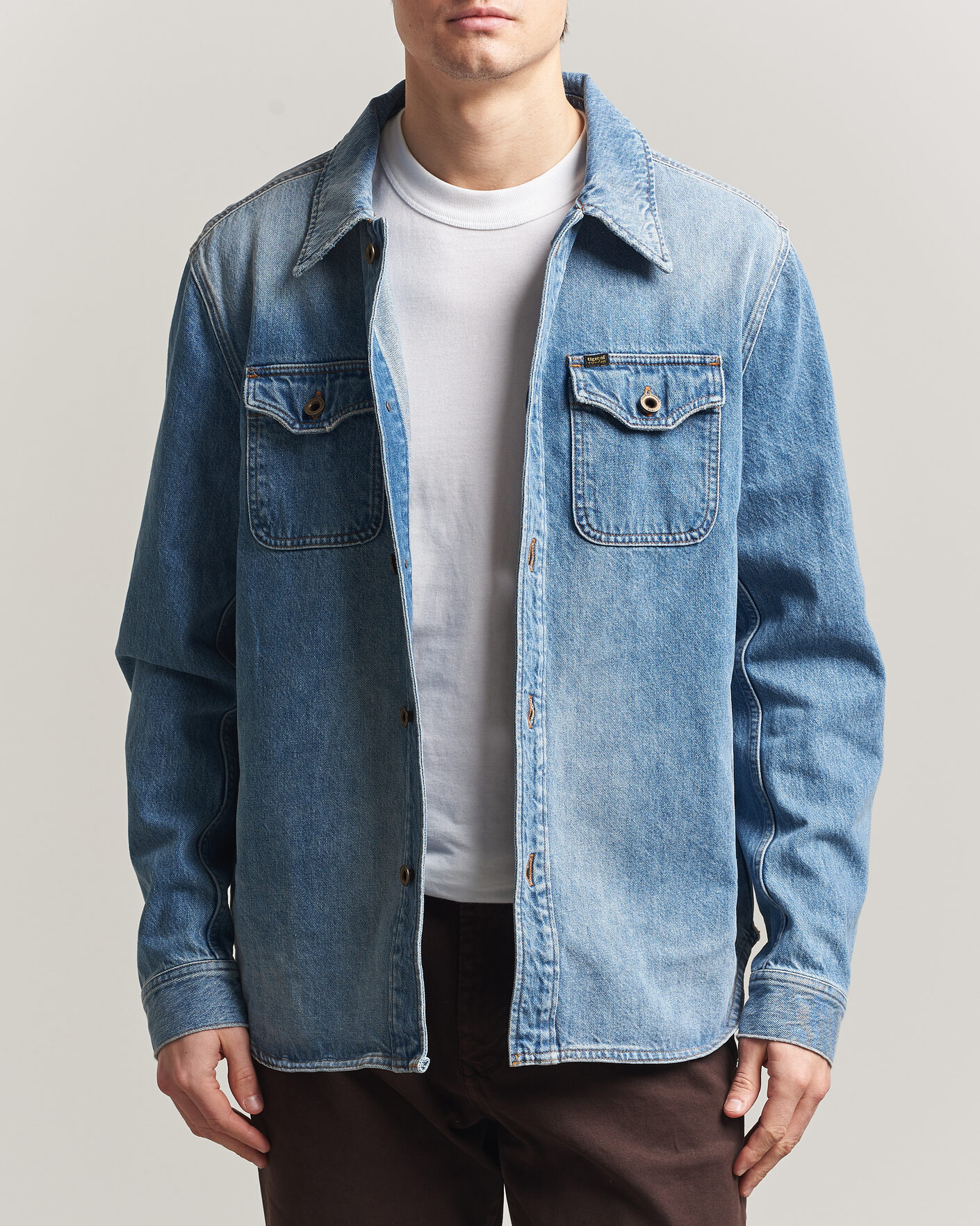 Herren | Jacken | Tiger of Sweden | Get Denim Jacket Light Blue