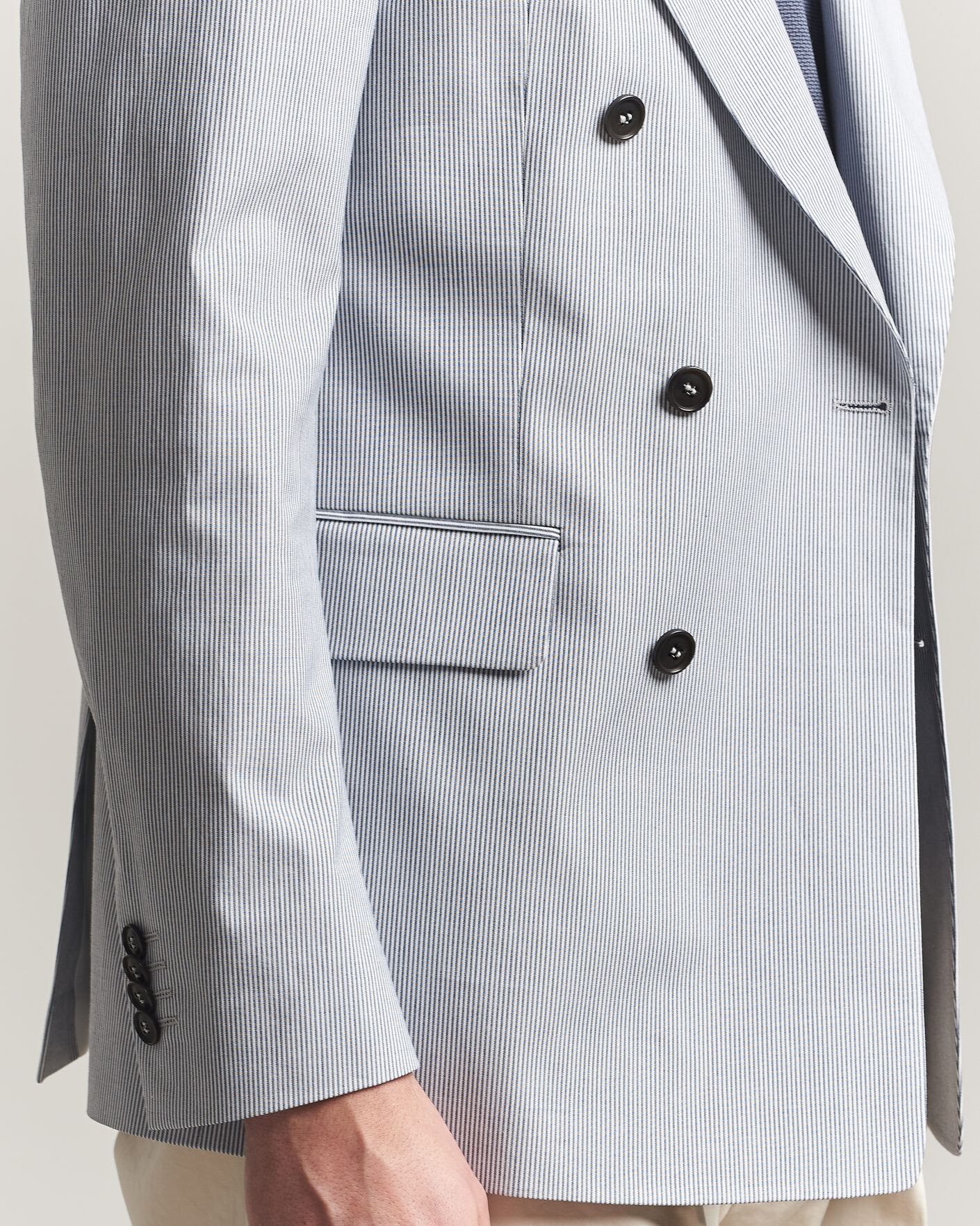 Herren | Sakkos | Tiger of Sweden | Ease Cotton Double Breasted Blazer Thunder Blue