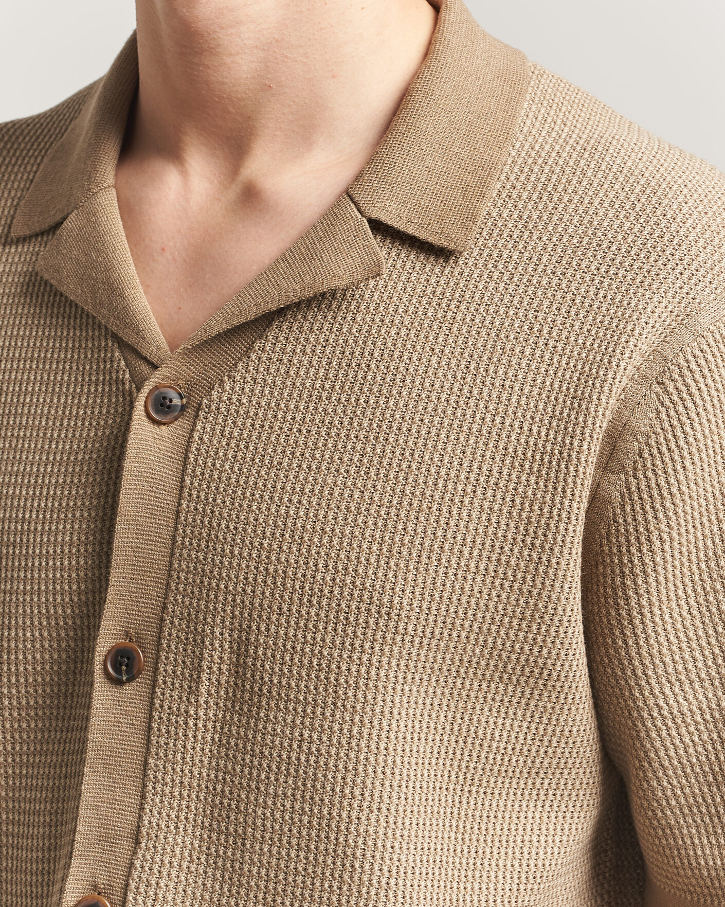 Herren | Hemden | Tiger of Sweden | River Knitted Short Sleeve Shirt Umber Brown