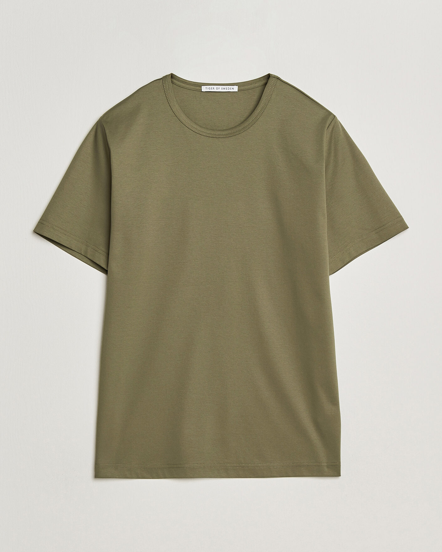Herren | T-Shirts | Tiger of Sweden | Olaf Mercerized Cotton T-Shirt Kalamata Green