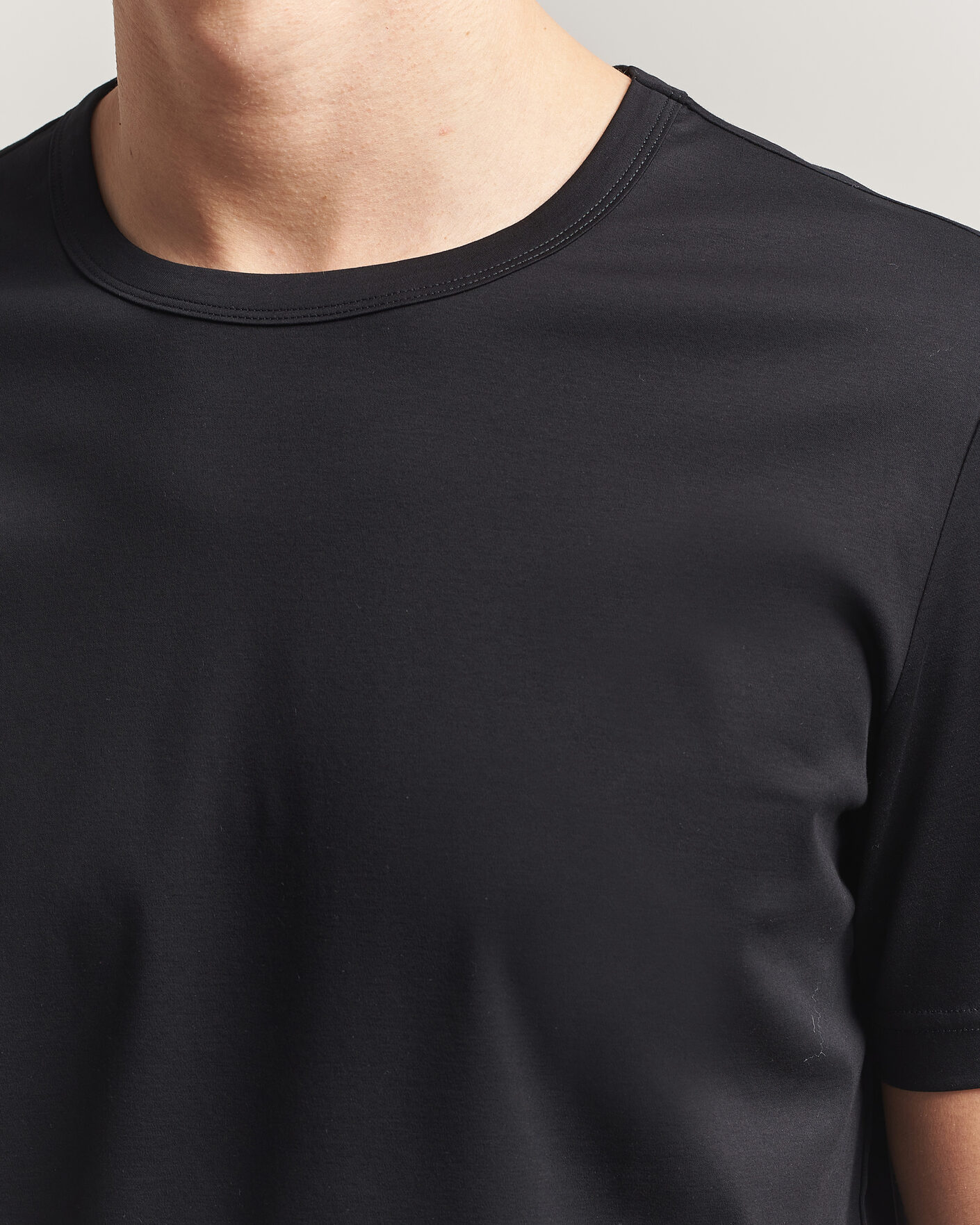 Herren | T-Shirts | Tiger of Sweden | Olaf Mercerized Cotton T-Shirt Black