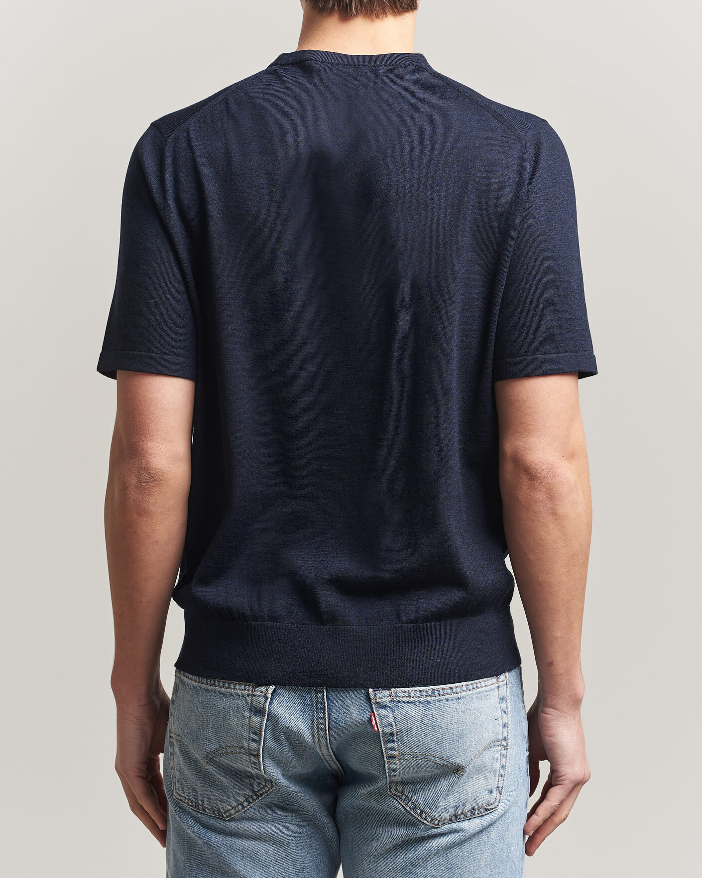 Herren | T-Shirts | Tiger of Sweden | Connor Knitted Crew Neck T-Shirt Light Ink