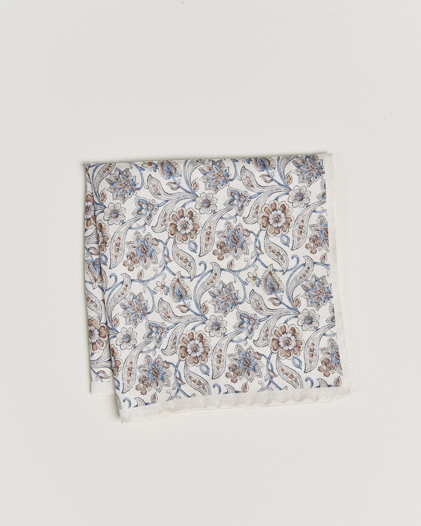 Herren | Einstecktücher | Amanda Christensen | Silk Oxford Large Flower Pocket Square Cream