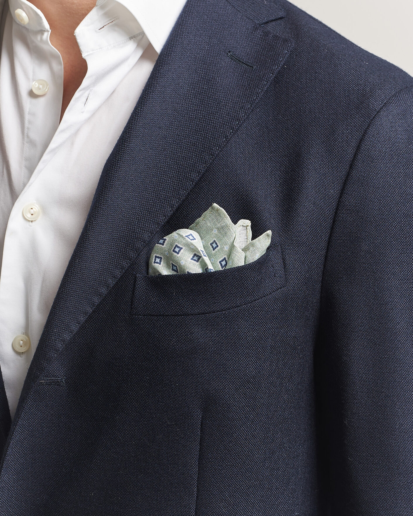 Herren | Einstecktücher | Amanda Christensen | Linen Medallion Pocket Square Green