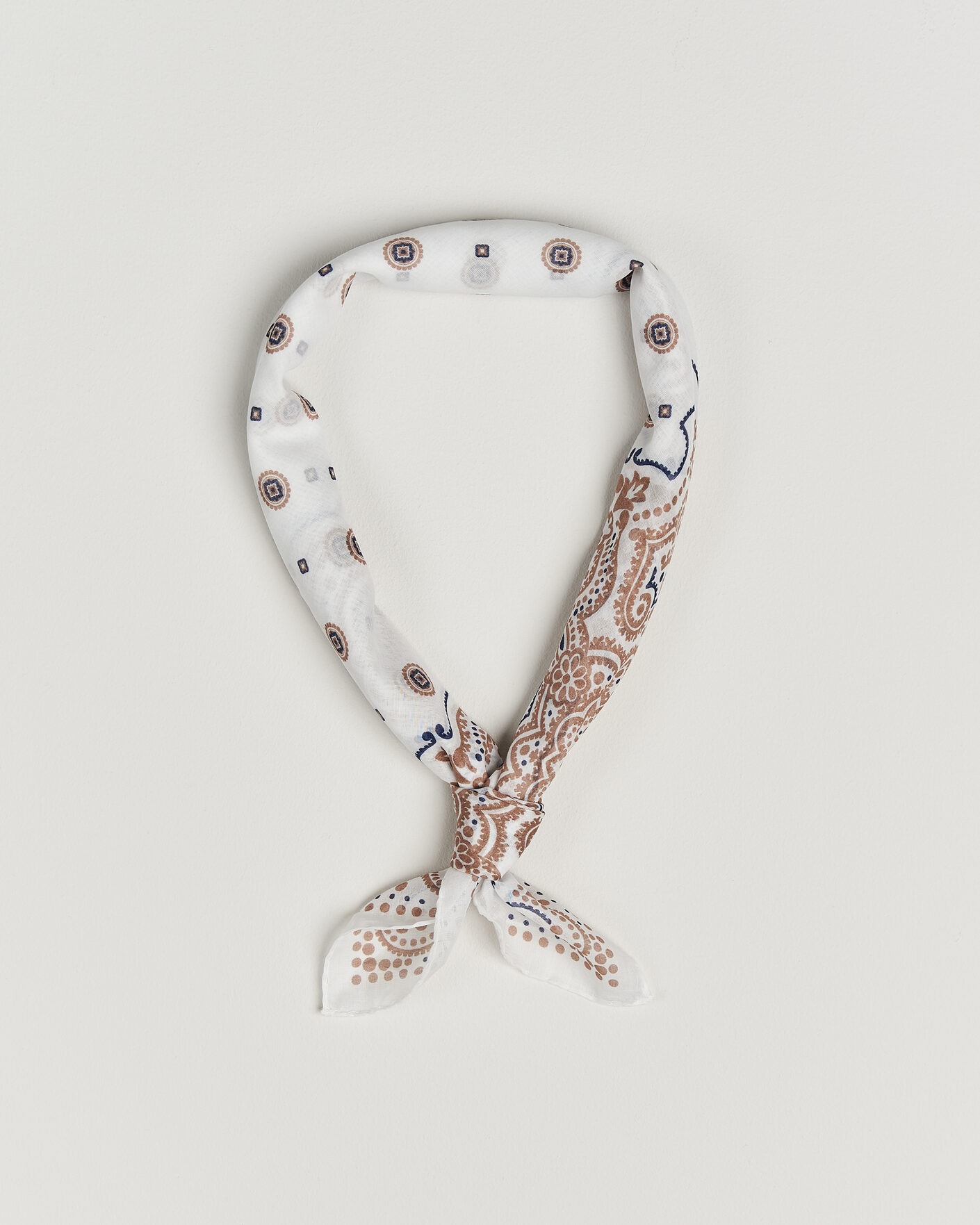 Herren | Tücher | Amanda Christensen | Cotton Voilé Medallion Bandana Cream