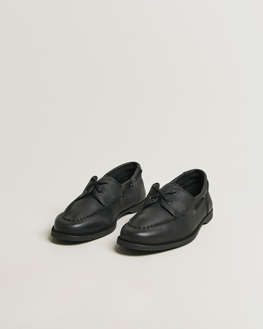 Herren | Segelschuhe | John Lobb | Foil Boat Shoes Black Grain