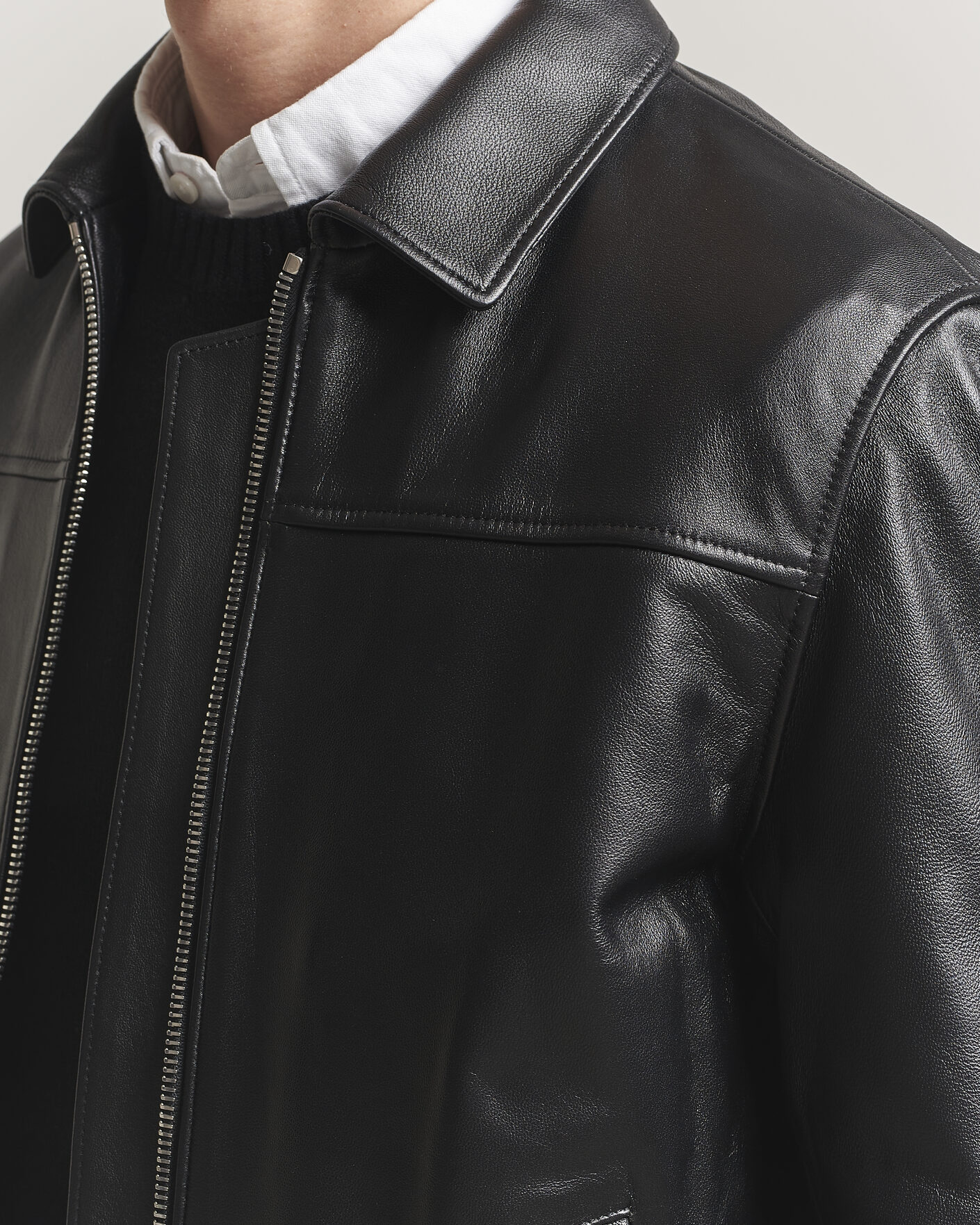 Herren | Jacken | Filippa K | Leather Coach Jacket Black