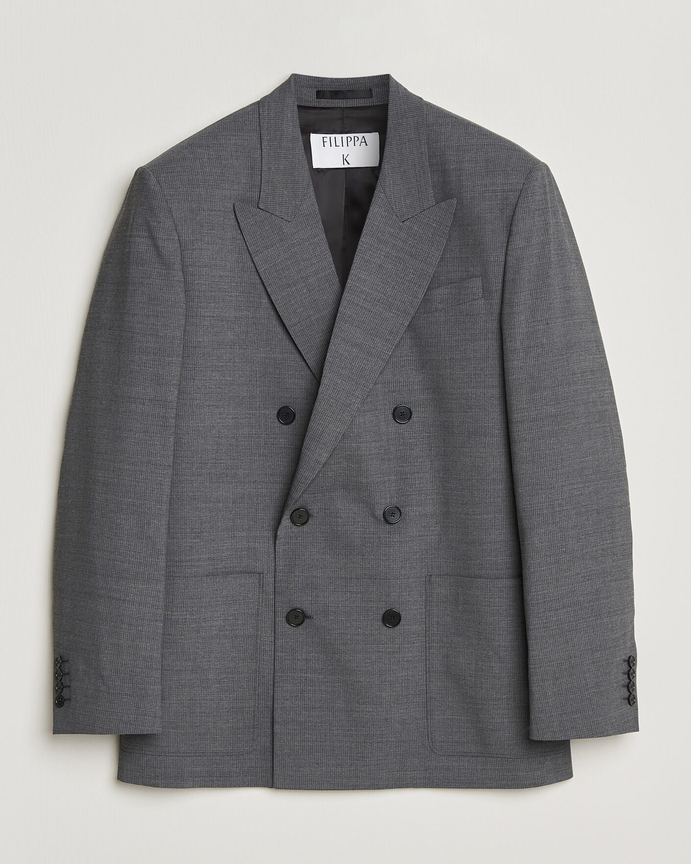 Herren | Sakkos | Filippa K | Michael Wool Pinstriped Double Breasted  Blazer Mid Grey