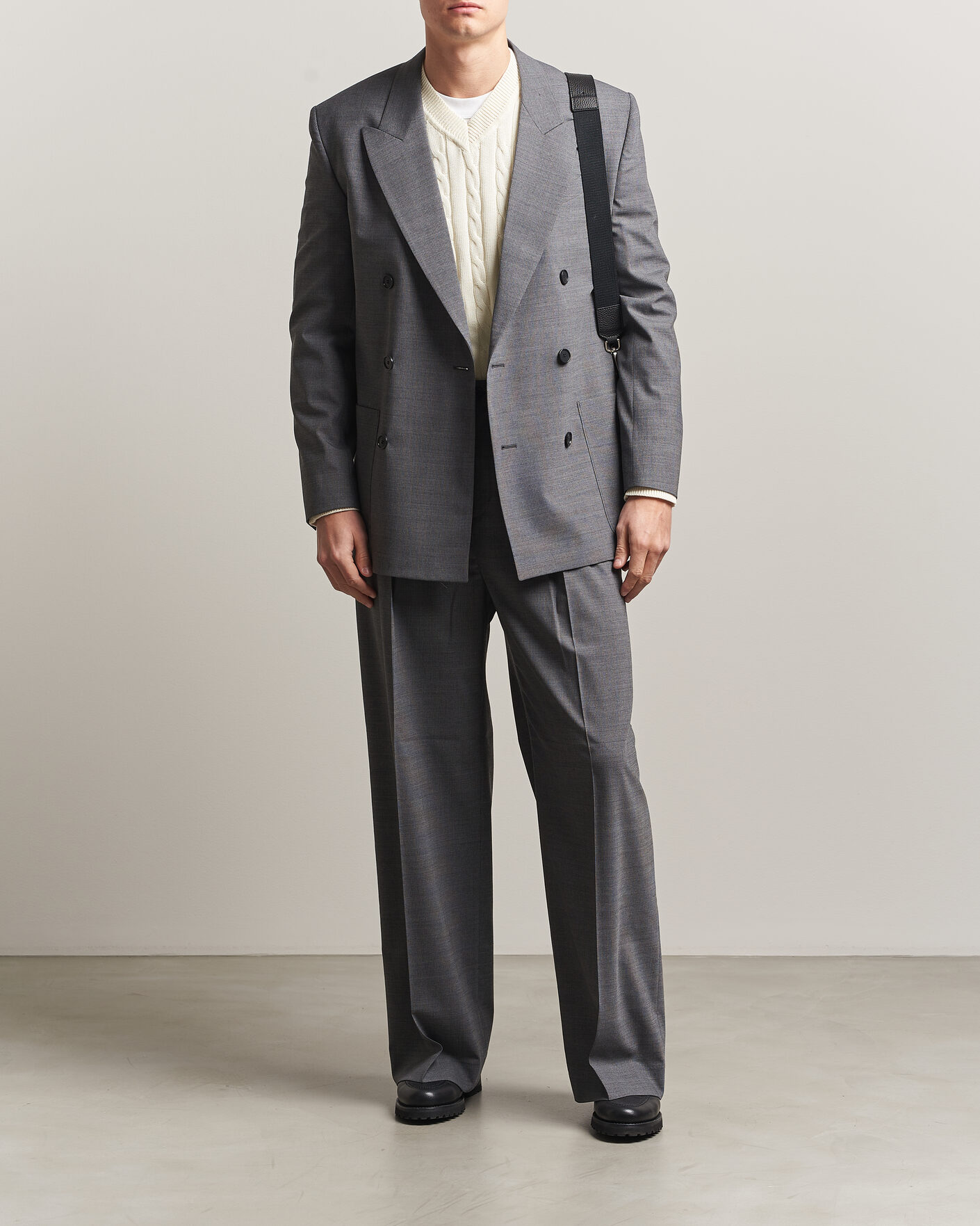 Herren | Sakkos | Filippa K | Michael Wool Pinstriped Double Breasted Blazer Mid Grey
